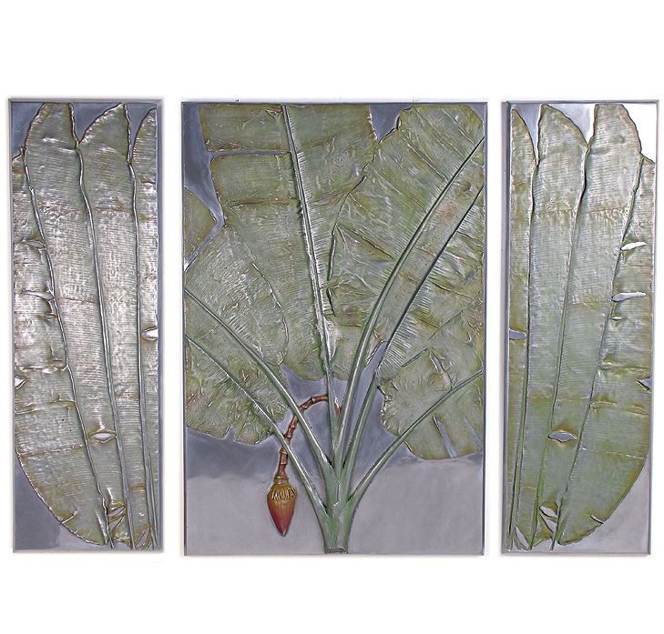 Banana Leaf Wall Plaque Triptych